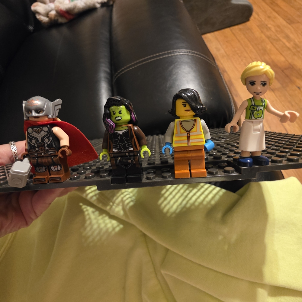 Lego Minifigure Lot with Red Cape, Green & Yellow Figures
